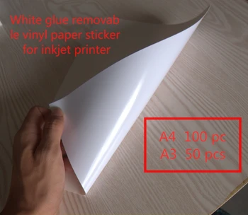 A4/A3 velikosti bela odstranljivo lepilo vinil papir, nalepke, listi za prenosni računalnik ali telefon kože tiskanja