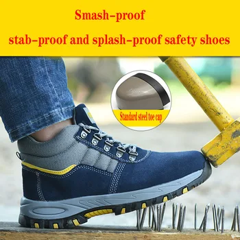 2020 delo pozimi škornji varnost jekla toe delo čevlji moški športni copati neuničljiv varnostni čevlji
