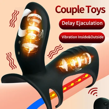 Novo Vibracijsko Penis Prstan Silikonski Petelin Moda Obroč Oddaljeni 10 Načini Klitoris G spot Sex Ring Izliv Sex Igrače za Par Moški
