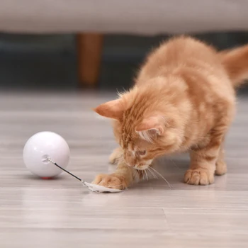 360-Stopinjski Self-vozni Žogo z Bell Pametna Mačka Igrače Žogo Trajne Zabavno Jjeza Igrača Trajnost Smešno Ugriz Squeak Igrače