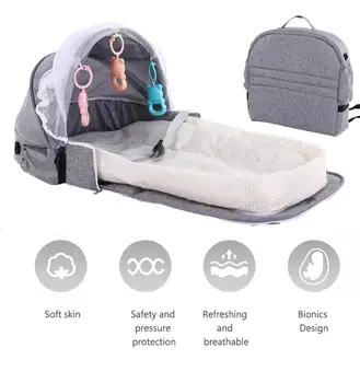 Prenosni imitacije otroška posteljica Otroška Gnezdo Postelje Potovanja Ležišče Baby Salon Zibelka Odbijač z Blazino Blazine Potovanja Postelja
