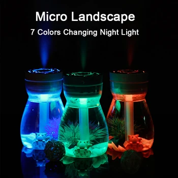 Ultrazvočni Vlažilniki Zraka Krajine Aroma eteričnega Olja Difuzor z 7 Barv LED Nočna Lučka Mini USB Megle Maker, Office Home