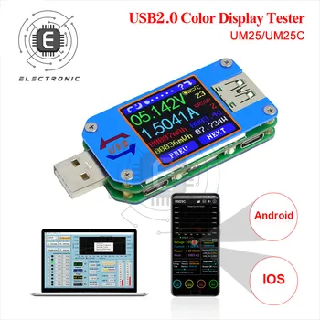 RD UM25 UM25C za APP USB 2.0 Tip-C LCD Voltmeter ampermeter napetosti tok merilnik napolnjenosti baterije usb Tester