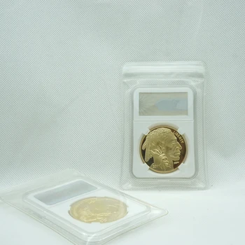 5pcs/veliko lndian Glavo - Liberty Buffalo Ameriški pozlačeni plemenitih kovin, Kovanci, Replika Krog Z Pečat Polje