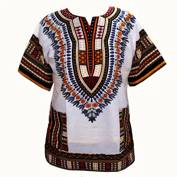 2016 Nov Prihod Dashiki Obleko Bombaž Novo Vijolično Dashiki Natisnjeni T-shirt za Ženske