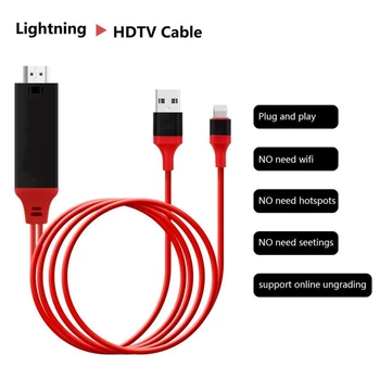 Lightning Kabel za HDTV Digitalni TV AV Adapter 2M USB HDMI je združljiv 1080P Smart Pretvornik Kabel Za Apple TV Za IPhone HD Plug