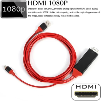Lightning Kabel za HDTV Digitalni TV AV Adapter 2M USB HDMI je združljiv 1080P Smart Pretvornik Kabel Za Apple TV Za IPhone HD Plug