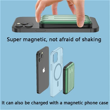 15W Magnetni Polnilnik Moči Banke Za Magsafe iphone 12 12pro Max 12 mini Ultra-tanek Brezžično Polnjenje zaklad pomožne Baterije
