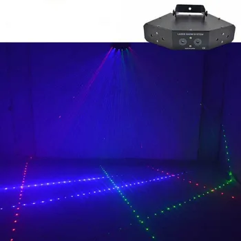 New Vroče prodaje LED Fazi Svetlo rdečo, zeleno in modro Šest Oči Optično Lasersko Svetlobo KTV Sobi, Polni Barvni Laser Luči, bar diske flash