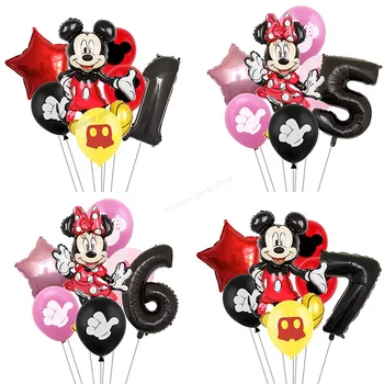 7pcs Mickey Mouse Balon Okraski Disney Število Balone, Party Dogodek Dekoracijo Rojstni Dekoracijo za Dom