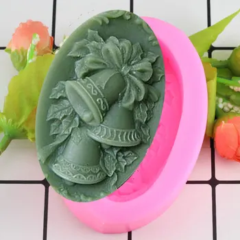 Mujiang 3D Božični Majhen Zvon Obliko Silikonsko Plesni Ročno izdelana Mila Plesni Fondat Torto Dekoracijo Sladkorja Obrti, Orodja, Orodja za Peko