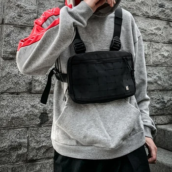 Moške prsi ploščad hip hop ulične prsih vrečko Telovnik Za Moške torba Vojaško Taktično Taktično Potovanja Pasu torbe Paketi Pasu
