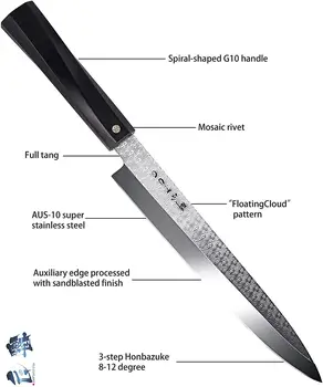 TUO Sashimi Suši Yanagiba Nož - Japonski Kuhinjski Nož 8.25