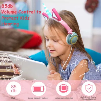 Žično Zložljive Utripa Unicorns Otroci Slušalke Z LED Luči Slušalke Za Mobilni Telefon Računalniške Fantje Dekleta Gaming Slušalke