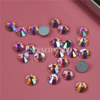 1440pcs/torba Svetlo Roza AB barve, ki Niso sprotni Popravek Flatback Okrasnih za Nohte 3D Nail Art Okras Bleščice Crystal