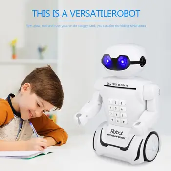 Ustvarjalne Elektronski Geslo Robot Presence Banka zaprtih lahka Glasba Varčevanje Polje Namizno Svetilko Otroci Igrače Ornament otrok darilo