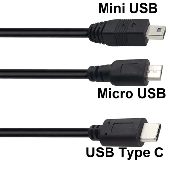 Multifunkcijski USB 2 v 1, USB Kabel Micro USB & Mini USB Moški-Tip C Moški Adapter Tip C USB OTG Podatkov Polnjenje Razdelilno Kabelsko
