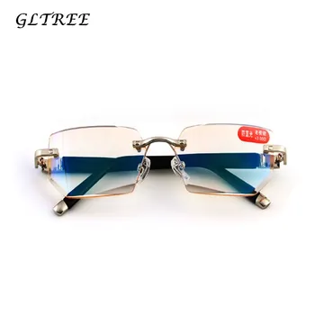 GLTREE Visoke Kakovosti Diamond Cut Ultralahkih Obravnavi Očala brez okvirjev Anti-Modra Svetloba, Sevanje Vizijo Očala za Branje Očala Y14