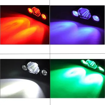 XML T6 +2x XPE LED Žaromet 3 LED Smerniki 4 Način Glavo Baklo Svetilka Bela/Rdeča/Zelena/Vijolična Svetloba Ribolov, Lov Lučka