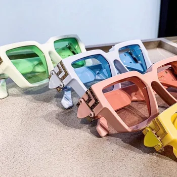Luksuzni Oblikovalec blagovne Znamke sončna Očala Ženske Moški Zgosti Okvir Vožnje Klasičnih Kvadratnih sončna Očala Moški Candy barve UV400 sončna Očala