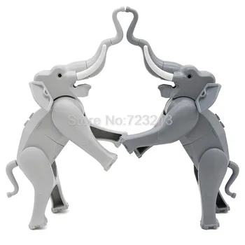 Debelo 10pcs/veliko Slon Slika Srčkan Živali gradniki Set Model MOC Opeke Izobraževalne Igrače za Otroke