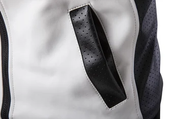 Visoka kakovost usnjeno jakno 2019 nova moda za moške slim ovratnik motoristična jakna classic črno belo šivanje PU usnjena jakna