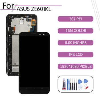 Original Za ASUS Zenfone 2 Laser ZE601KL LCD-Zaslon, Zaslon na Dotik, Računalnike Zbora Za Asus ZE601KL Zaslon z Okvirjem Z011D