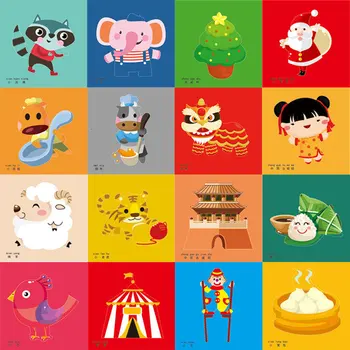 100 Kos/set Otroci Cartoon Živali Barvni Papir, Robljenje In Rezanje DIY Izobraževalne Igrače Za Otroke, Ustvarjalne Umetnosti In Obrti, Darila