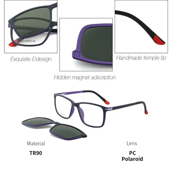 KANSEPT Moških Posnetek Na Očala Optičnih Očal Polarizirana sončna Očala Ženske Magnetizem Stilsko Klasična Očala Očala T6205