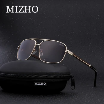 MIZHO blagovno Znamko Design Poslovni Ogledalo Vizualno Zaščito Retro sončna Očala Moških Polarizirana Pravokotnik, ki Potujejo Luksuzni Očala Vožnje