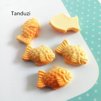 Tanduzi Debelo 100 KOZARCEV Miniaturni Taiyaki Japonski Ribe-Oblikovan Vaflji Flatback Smolo Chrysoprase Scrapbooking Diy Ponaredek Ribe Vaflji