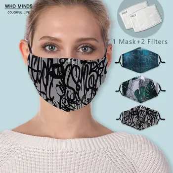 Tiskanje Grafiti Umetnost Ponovno Usta Masko Stroj Prilagodljivih Trakov Masko S Filtrom PM2.5 Žensk Proti Prahu Windproof Gripe Masko