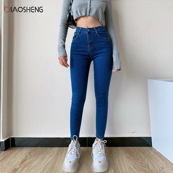 Jeans za Ženske Mama Kavbojke, Visoko Elastični Pas Plus velikost Stretch Oprati Traper Svinčnik Hlače Undefined Skinny Jeans Hlač Ženske