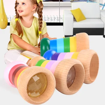 Lesene poligonske prizmo učinek kaleidoscope otrok oprijem izobraževanja v zgodnjem otroštvu izobraževalne igrače, igrače za otroke