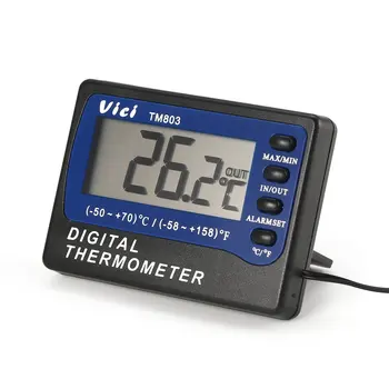 TM803 Digitalni LCD Zaslon Termometer Hladilnik Zamrzovalnik Akvarij Medicine Polje Senzor Temperature Merilnik Alarm Thermograph