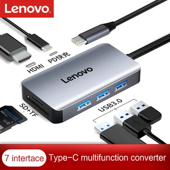 Lenovo USB C HUB Tip C za Multi USB 3.0, HDMI, VGA Dock Za MacBook Pro MateBook Prenosnik Dodatki USB-C Splitter Vrata