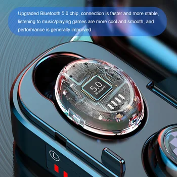 TWS Brezžične Slušalke Bluetooth Slušalke 5.0 Bas Stereo nepremočljiva Čepkov Prostoročno, Slušalke Z Mikrofonom Polnjenje Primeru