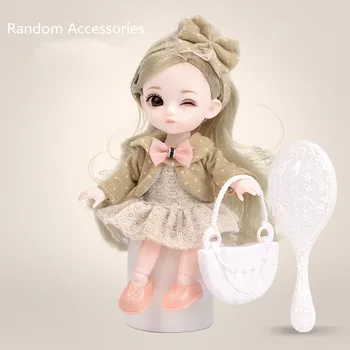 Nov 16 cm BJD Mini Lutka Moda Princesa Dressup 13 Skupno Premično 3D Velike Oči Lepe DIY Igrača 2020 Novo Leto Božično Darilo