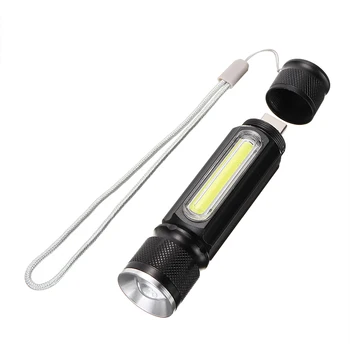 Prenosni T6 COB LED Svetilka Pregled Lučka USB Polnilne Handlamp Električna baterijska Svetilka Nepremočljiva 4 Načini Brightnes Nastavljiv