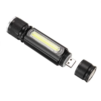 Prenosni T6 COB LED Svetilka Pregled Lučka USB Polnilne Handlamp Električna baterijska Svetilka Nepremočljiva 4 Načini Brightnes Nastavljiv