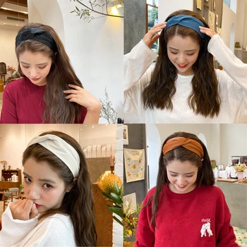 Molans 2020 Ženske PU Usnje Trakovi Širok Križ Hairbands Lase Hoop Girls Moda Trakovi za Lase Ploščo Headdress Dodatki za Lase