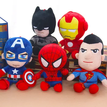 27 cm Človek Spiderman Plišastih Igrač, Film, Lutke Marvel Avengers Mehko Polnjene Junak Captain America Železa Božična Darila za Otroke Disney