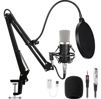 Bm 700 Kit Žično Kondenzatorskega Mikrofona S Stojala Za Računalnik Studio Za Snemanje Radijske Živo Karaoke Black Mikrofon