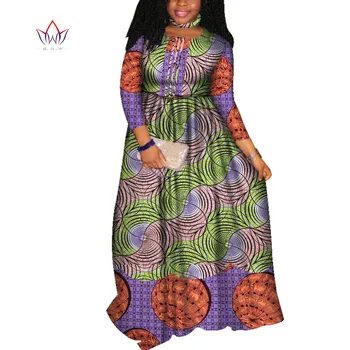 Bintarealwax 2021 Pomlad Stranka Obleke, Ženske Dashiki Afriki Tiskanja Vosek Afriška Oblačila Bazin Riche Seksi Obleko Za Ženske WY4239
