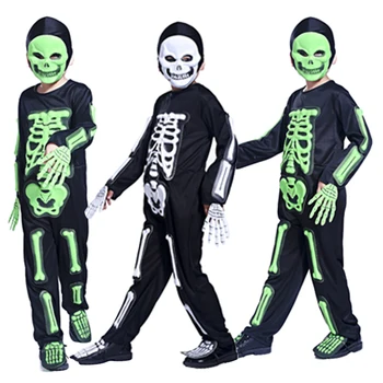 Halloween noša stranka obleko okostje duha oblačila maškarada stranka fantje Smešno okostje oblačila oblačila vlogo igra