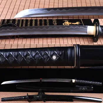 Ročno Oblikovati Zložiti Jekla Gline Kaljeno Japonski Samuraji Meč Katana Ostro Rezilo Polno Tang Lahko Cut Bambusa