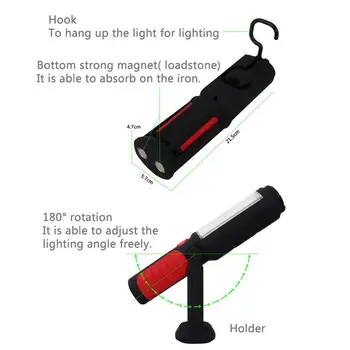 Polnjenje prek kabla USB 36+5LED Magnetni Delo Ročno Svetilko Sili Pregled Dela Baklo Luči S Kavljem Magnet Prenosna Luč
