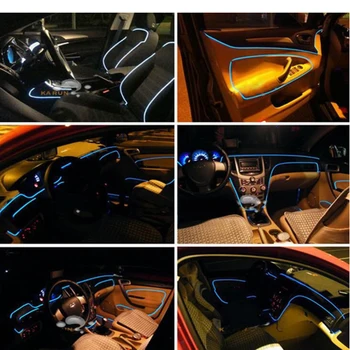 Za Audi 6 in1lights 8M RGB avto svjetlovodni vzdušje svetilke App Nadzor avtomobila Notranje luči okoljske svetlobe dekorativna odbor vrata