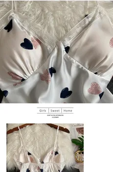 Kimono Kopalne Obleke Suspender Pižamo Nastavite Saten 2PCS Sleepwear bo Ustrezala Ženskih Poletnih Seksi Svoboden Priložnostne More Domov Oblačila Obleko