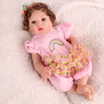 Za celotno Telo, Silikonski Vinil bebes Prerojeni Realistične Lutke 18 inch Novimi Rojeni dojenčki nositi Trak igralne obleke Bonecas Rebron Darilo